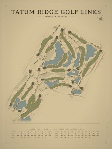 Tatum Ridge Golf Links Course Map poster
