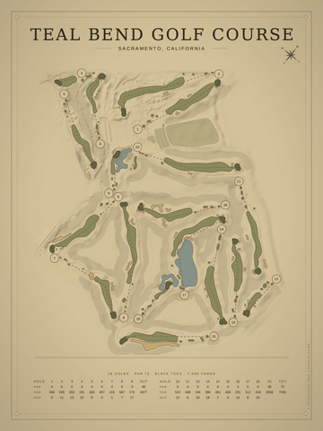 Teal Bend Golf Course Map poster