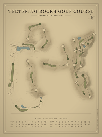 Teetering Rocks Golf Course Map poster