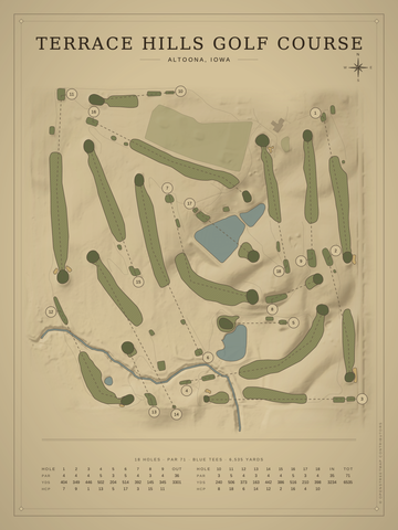 Terrace Hills Golf Course Map poster