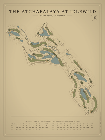 The Atchafalaya at Idlewild Course Map poster