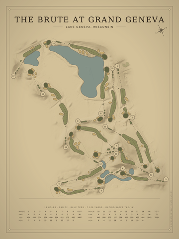 The Brute at Grand Geneva Course Map poster