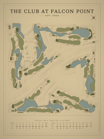 The Club at Falcon Point Course Map poster