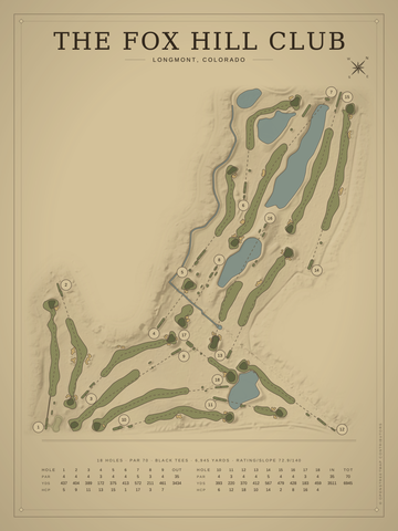 The Fox Hill Club Course Map poster