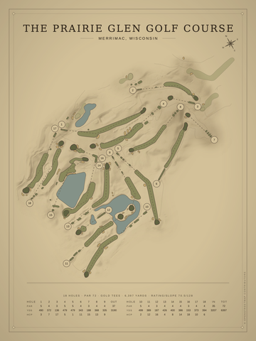 The Prairie Glen Golf Course Map poster