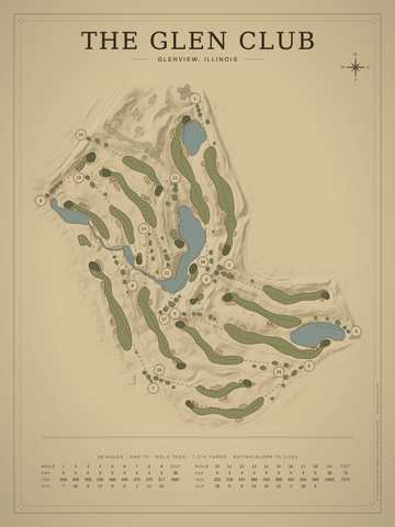 The Glen Club Course Map poster