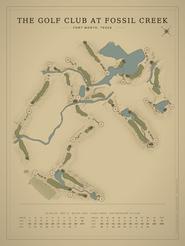 The Golf Club at Fossil Creek Course Map poster