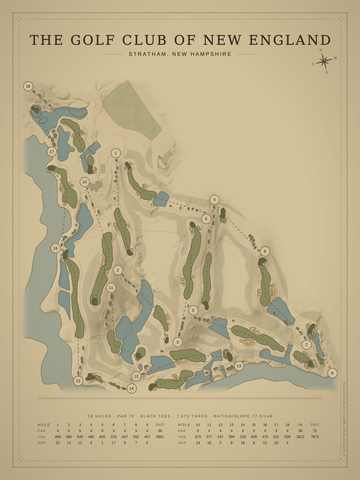 The Golf Club of New England Course Map poster