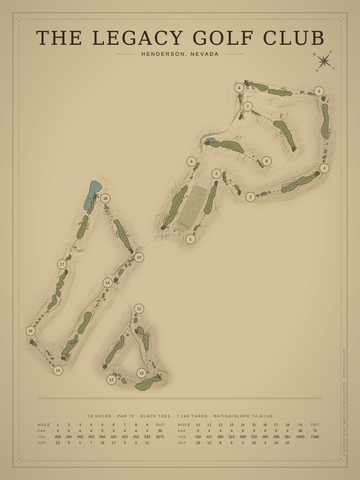 The Legacy Golf Club Course Map poster