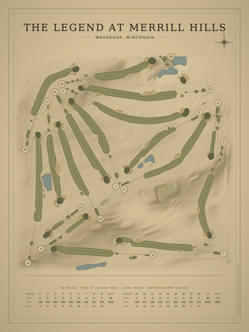 The Legend at Merrill Hills Course Map poster