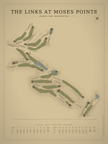 The Links At Moses Pointe Course Map poster