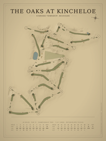 The Oaks at Kincheloe Course Map poster
