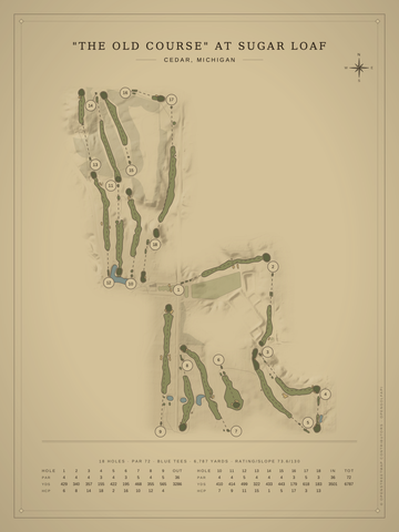 "The Old Course" at Sugar Loaf Course Map poster