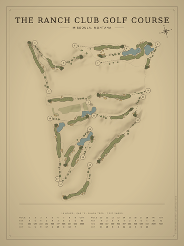 The Ranch Club Golf Course Map poster