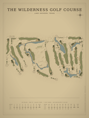 The Wilderness Golf Course Map poster
