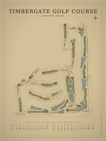 Timbergate Golf Course Map poster