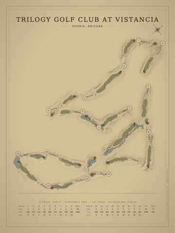 Trilogy Golf Club at Vistancia Course Map poster