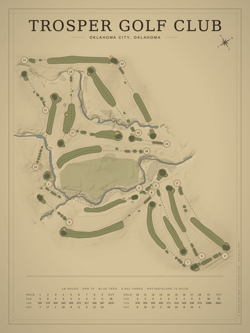 Trosper Golf Club Course Map poster