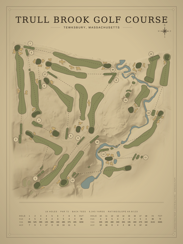 Trull Brook Golf Course Map poster