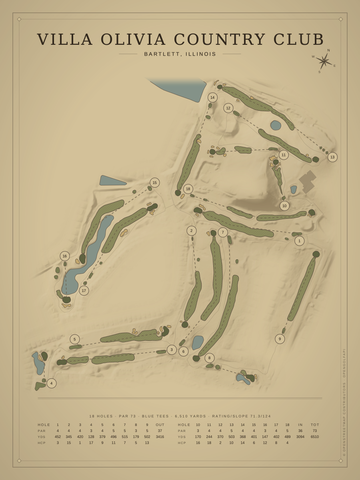 Villa Olivia Country Club Course Map poster