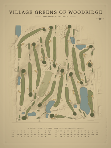 Village Greens of Woodridge Course Map poster