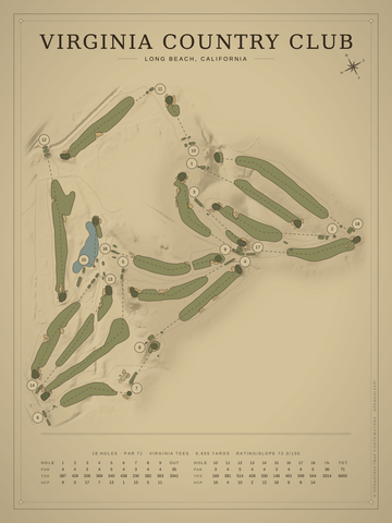 Virginia Country Club Course Map poster