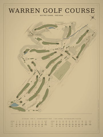 Warren Golf Course Map poster