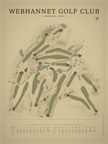 Webhannet Golf Club Course Map poster