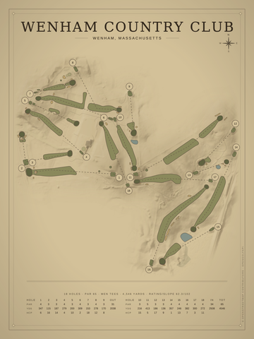 Wenham Country Club Course Map poster