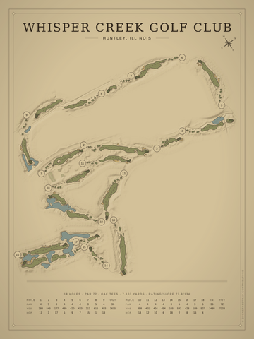 Whisper Creek Golf Club Course Map poster
