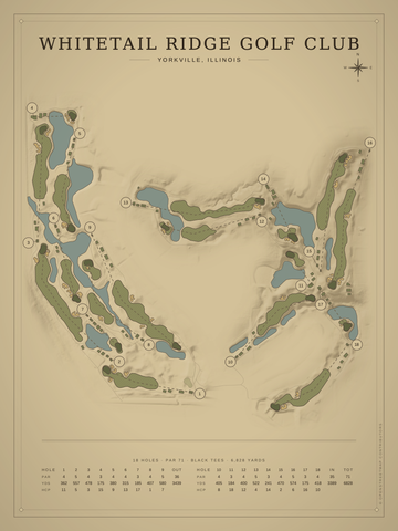 Whitetail Ridge Golf Club Course Map poster