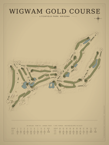 Wigwam Gold Course Map poster