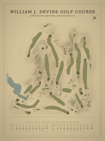 William J. Devine Golf Course Map poster