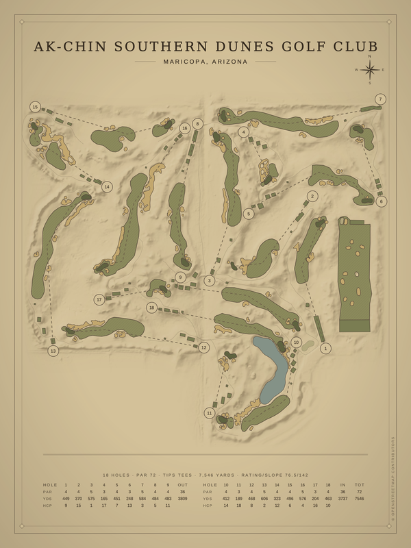 Arizona golf course maps