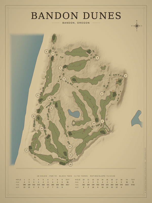 Oregon golf course maps