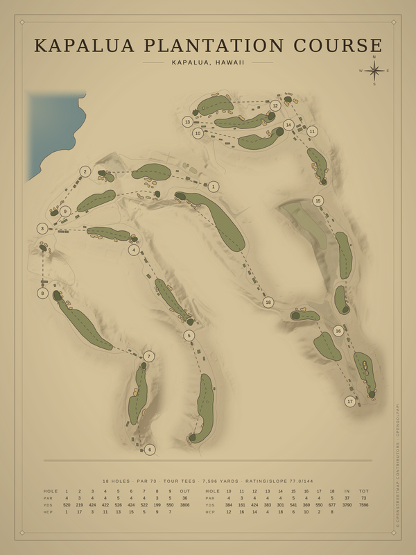 Hawaii golf course maps