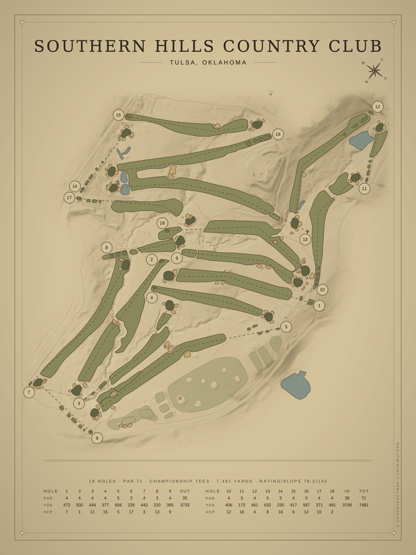 Oklahoma golf course maps