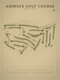 Airways Golf Course map poster, Vintage style, 12×16 / 18×24