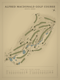 Alfred MacDonald Golf Course map poster, Vintage style, 12×16 / 18×24