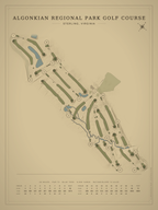 Algonkian Regional Park Golf Course map poster, Vintage style, 12×16 / 18×24
