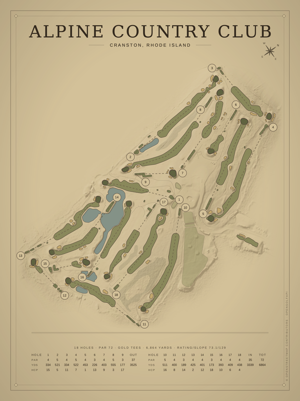 Rhode Island golf course maps