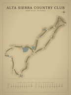 Alta Sierra Country Club course map poster, Vintage style, 12×16 / 18×24