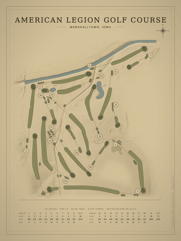 American Legion Golf Course Map poster