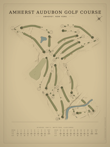 Amherst Audubon Golf Course Map poster