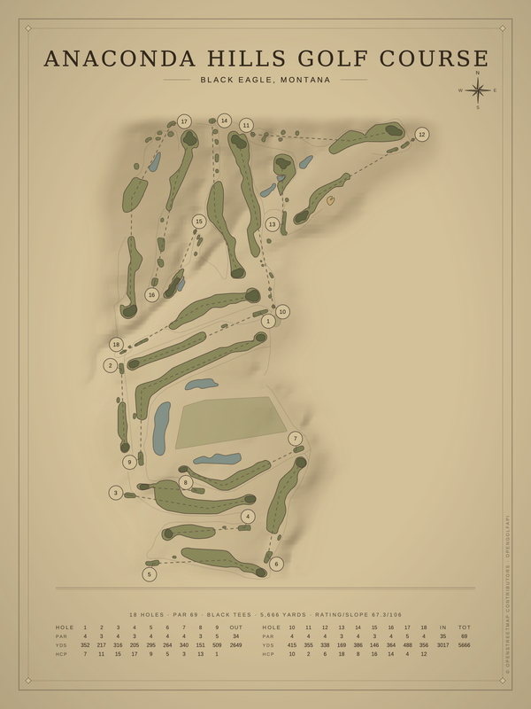 Montana golf course maps