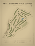 Ancil Hoffman Golf Course map poster, Vintage style, 12×16 / 18×24