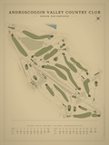 Androscoggin Valley Country Club course map poster, Vintage style, 12×16 / 18×24