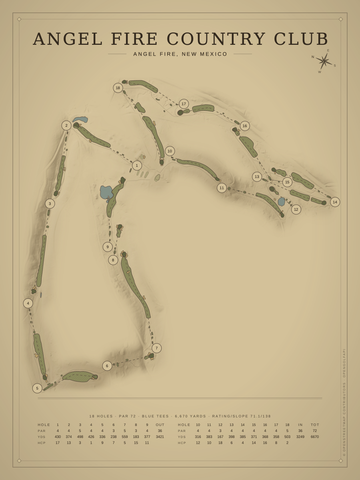 Angel Fire Country Club Course Map poster