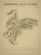 Annbriar Golf Course map poster, Vintage style, 12×16 / 18×24