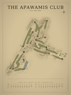 The Apawamis Club course map poster, Vintage style, 12×16 / 18×24